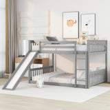Full over Full  bunk bed with Slide - Home Elegance USA