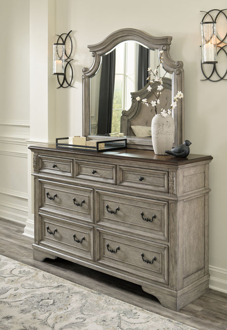 Lodenbay - Antique Gray - 7 Pc. - Dresser, Mirror, Queen Panel Bed, 2 Nightstands - Home Elegance USA