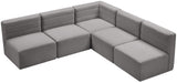 Quincy - Modular Sectional 5 Piece - Grey - Fabric - Modern & Contemporary - Home Elegance USA