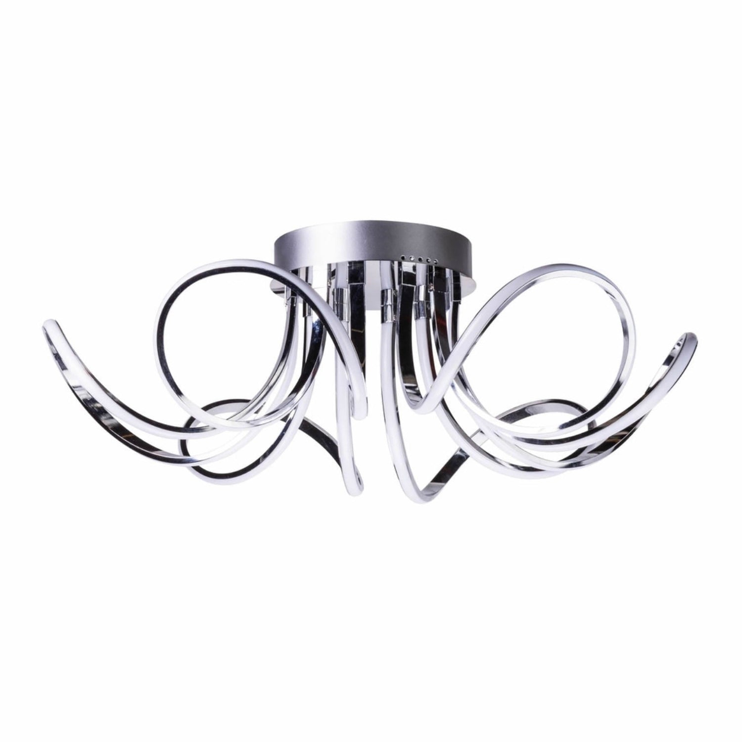 6 Petal Flower Led Strip Flush Mount Lamp // Chrome And Dimmable | Finesse | Home Elegance USA