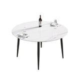 53.15"Modern man - made stone round black metal dining table - position for 6 people - W1535S00001 - image - 9