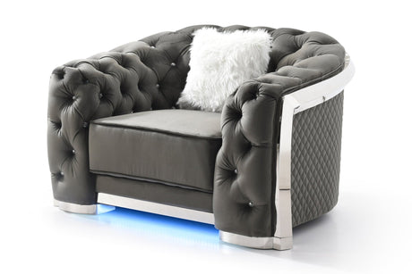 Glory Furniture Sapphire G0590A-C Chair ,  Gray - Home Elegance USA