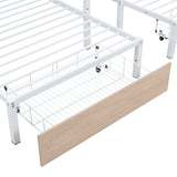 Full over Twin-Twin Triple bunk bed with drawers and staircase, White