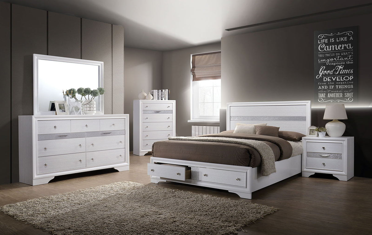 Chrissy - 4 Piece Queen Bedroom Set - White - Home Elegance USA