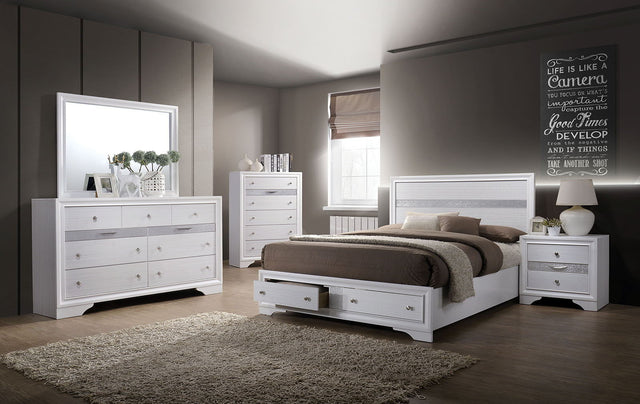 Chrissy - 5 Piece Queen Bedroom Set With 2Ns - White - Home Elegance USA