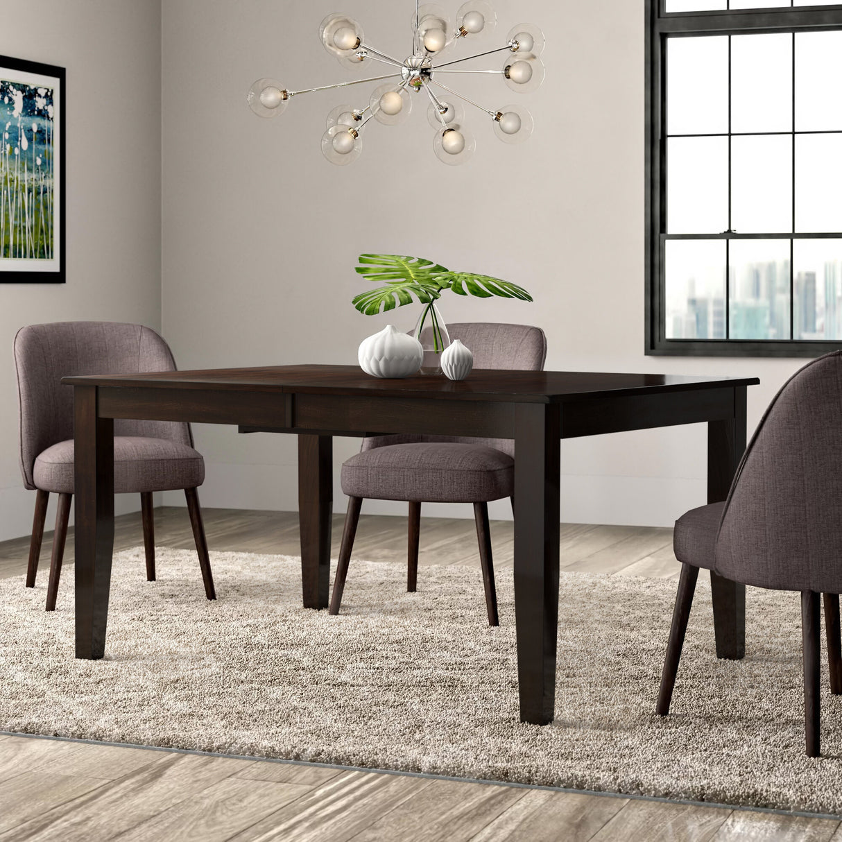 Casual Dining Warm Merlot Finish 1pc Dining Table with Self-Storing Extension Leaf Strong Durable Furniture - Home Elegance USA