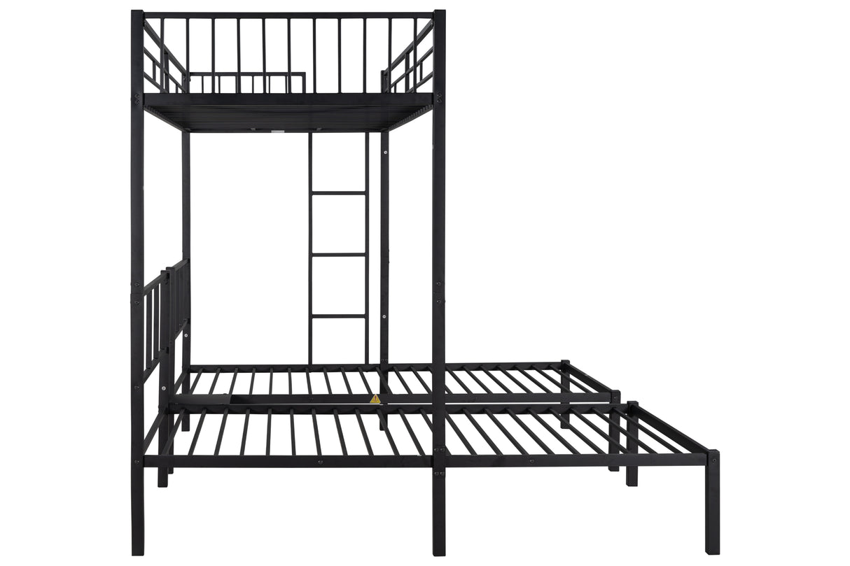 Triple twin bunk bed, can be separated into 3 twin beds - Home Elegance USA