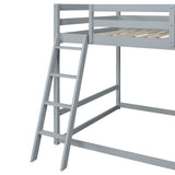 Full over Full Bunk Bed with Ladder, Slide and Shelves, Gray - Home Elegance USA