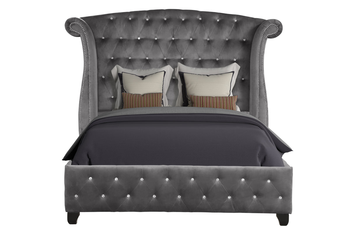 Sophia Full Bed In Color Gray Made With  Wood - Home Elegance USA