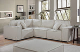 Melrose Modular Sectional Sofa with Ottoman in Beige Linen - Home Elegance USA