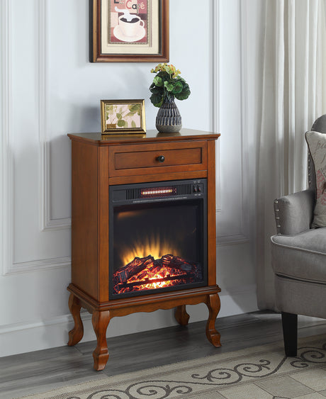 ACME Eirene Fireplace in Walnut Finish AC00855 Home Elegance USA