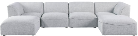 Miramar - Modular Sectional 6 Piece - Gray - Fabric - Home Elegance USA