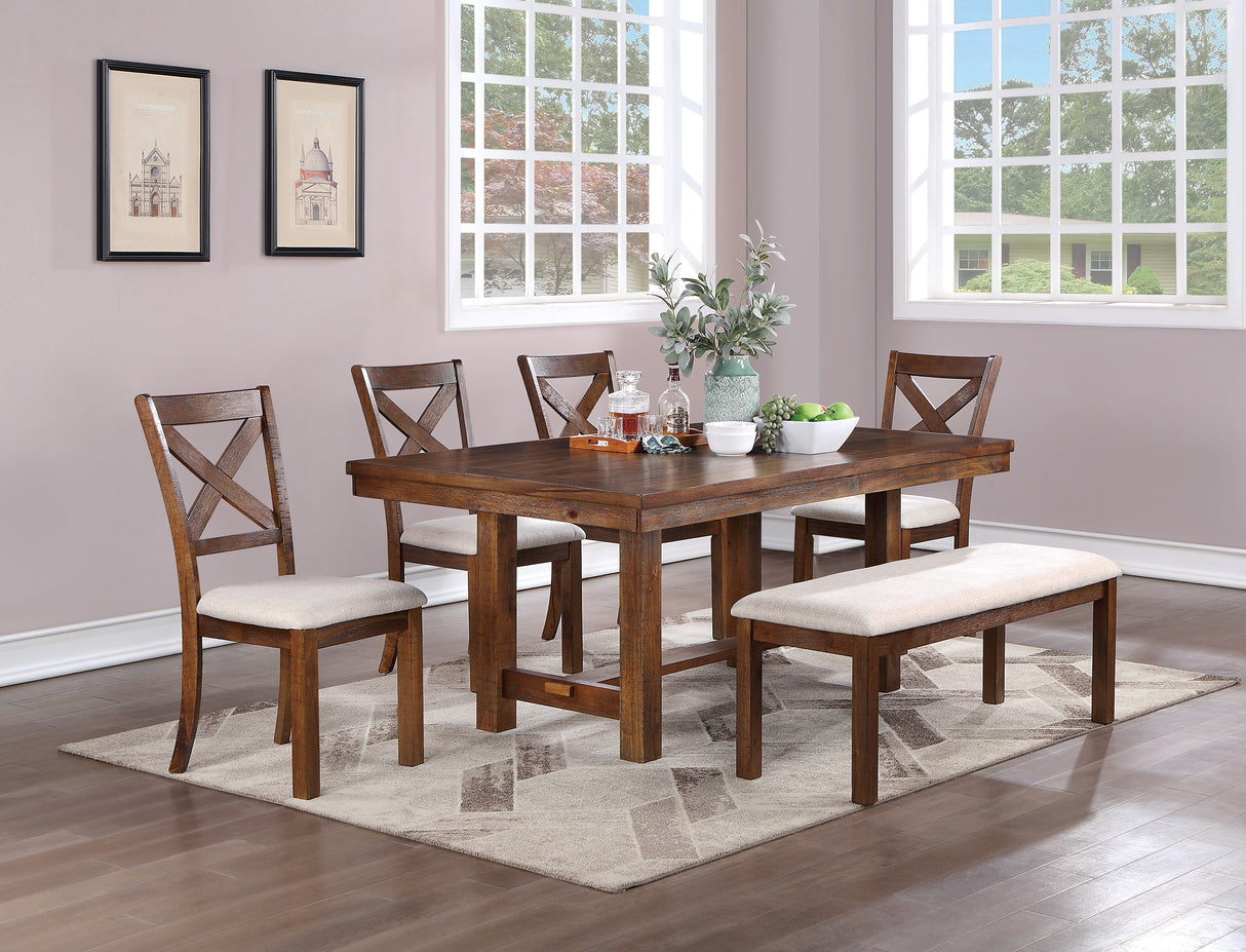 Natural Brown Finish Solid wood 1pc Dining Table Wooden Contemporary Style Kitchen Dining Room Furniture - Home Elegance USA