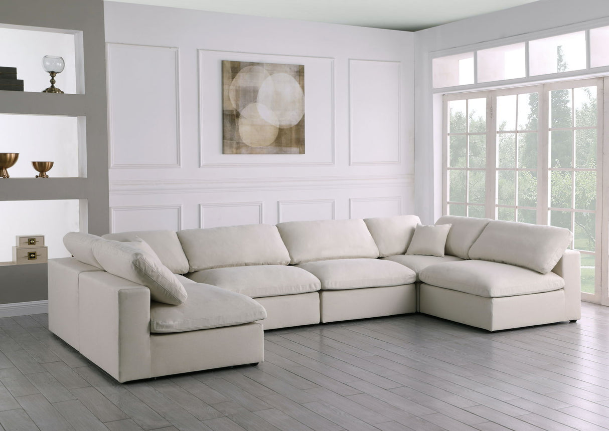 Plush - Cloud Modular Sectional 6 Piece - Cream - Home Elegance USA