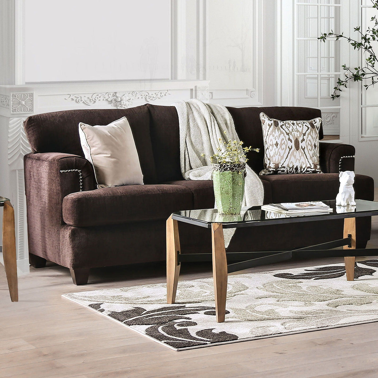 Brynlee - Sofa & Loveseat (*Pillows Sold Separately) - Chocolate | Home Elegance USA