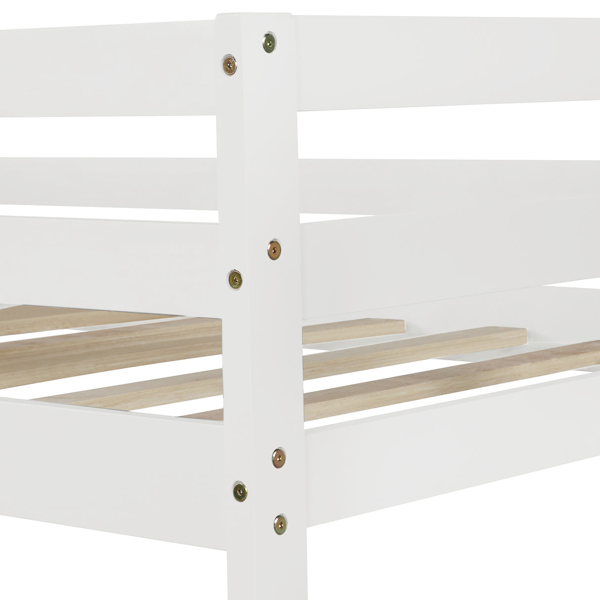 Twin over Twin/King (Irregular King Size) Bunk Bed with Twin Size Trundle, Extendable Bunk Bed   (White)(OLD SKU :LP000032AAK) - Home Elegance USA