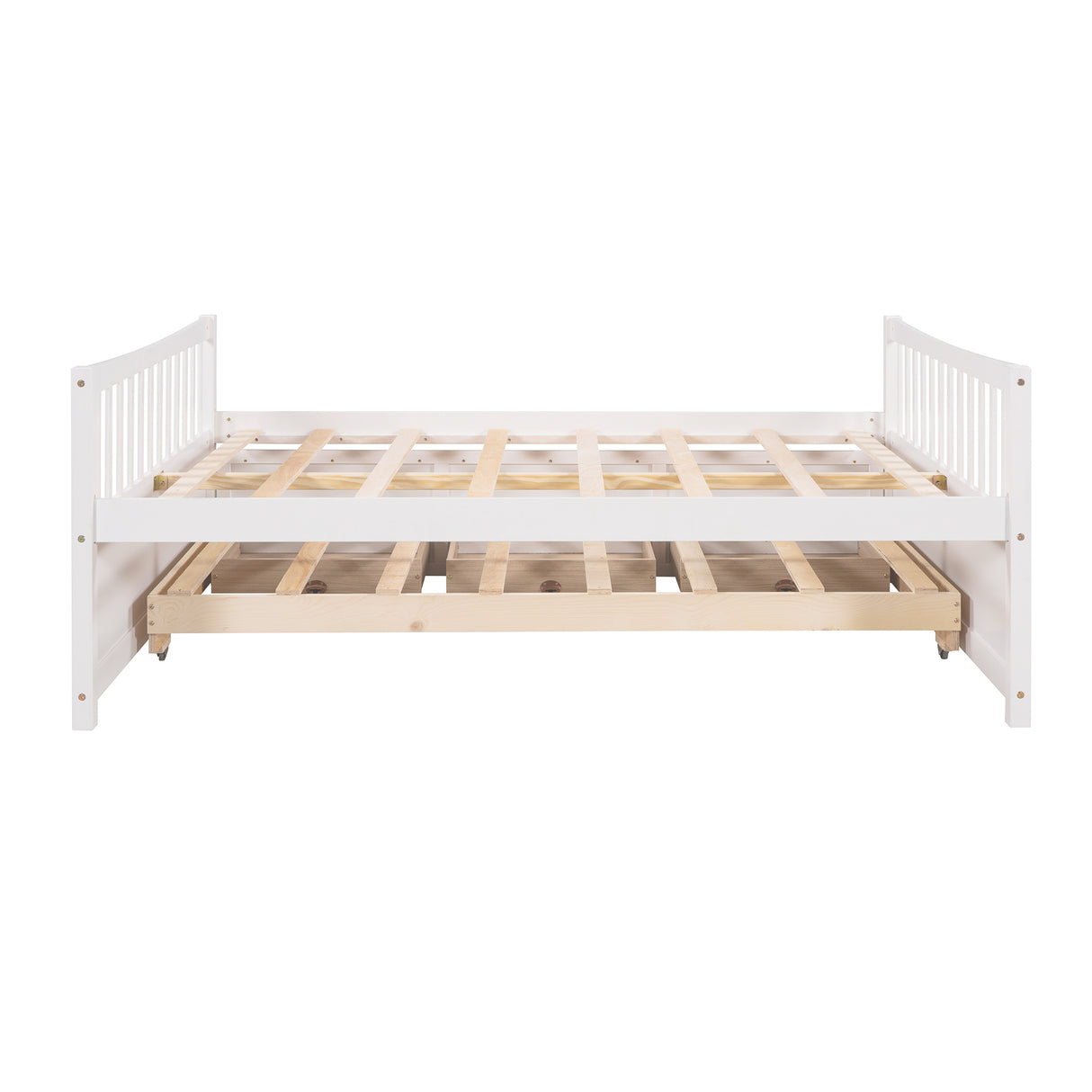 Full size Daybed with Twin size Trundle and Drawers, Full Size, White