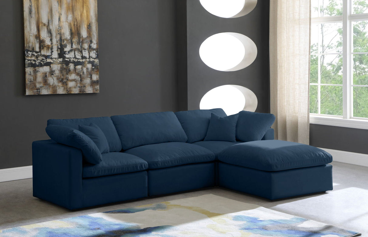 Plush - Cloud Modular Sectional Standart - Navy - Fabric - Modern & Contemporary - Home Elegance USA