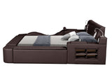 Zoya Smart Multifunctional King Size Bed Made with Wood in Brown - Home Elegance USA