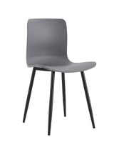 32IN ROUND TABLE & PP CHAIR , SET FOR 4 PCS , GREY CHAIR AND WOOD TOP TABLE - Home Elegance USA