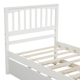 Twin size Platform Bed with Trundle, White - Home Elegance USA