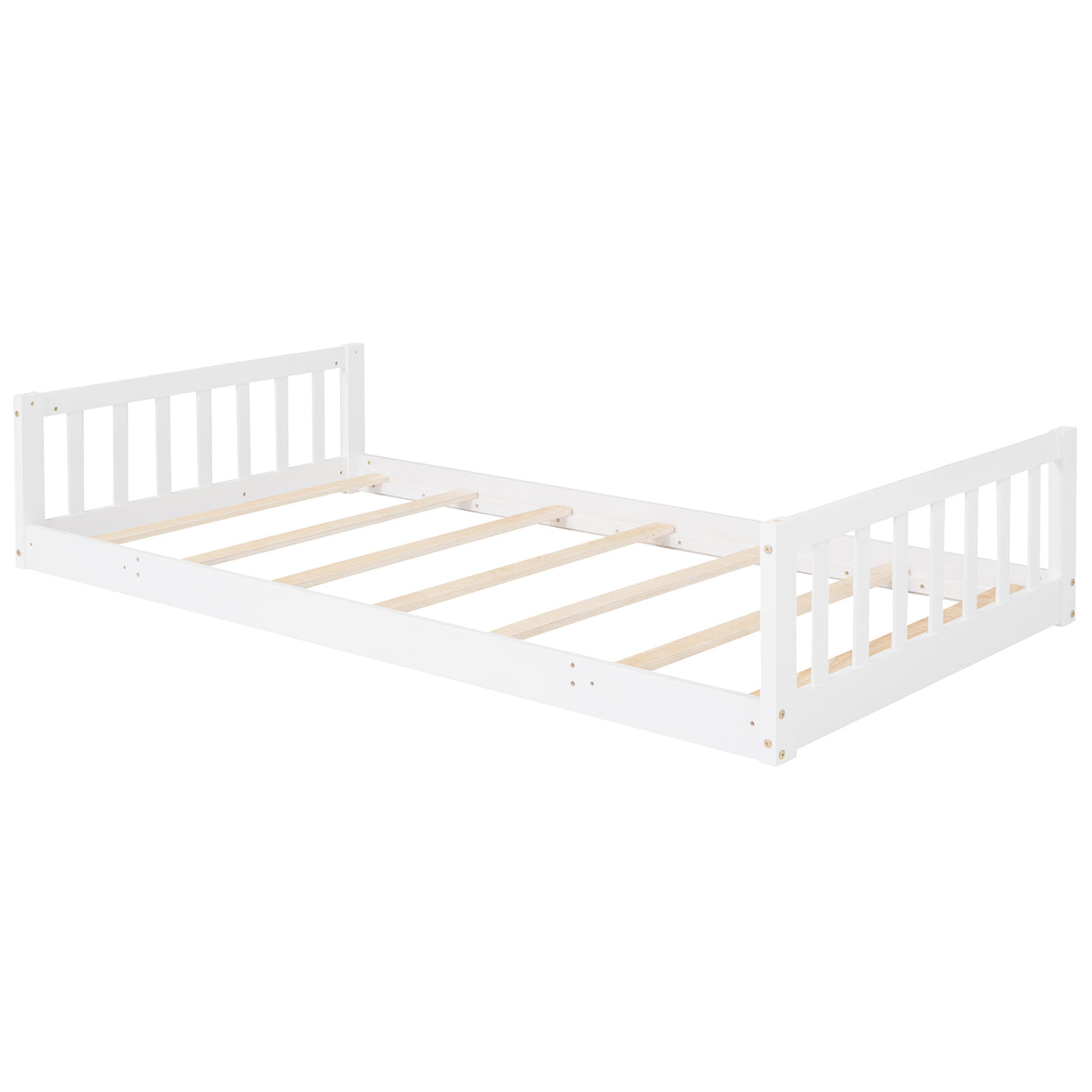 Twin-Over-Twin-Over-Twin Triple Bed with Built-in Ladder and Slide, Triple Bunk Bed with Guardrails, White(OLD SKU: LP000051AAK) - Home Elegance USA