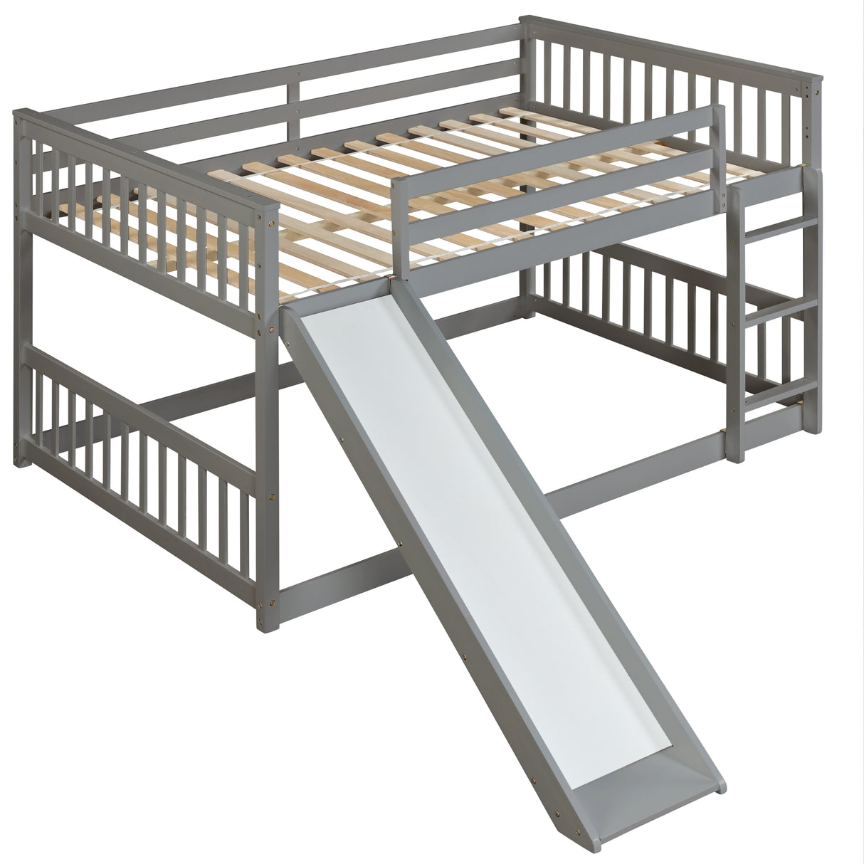 Full over Full  bunk bed with Slide - Home Elegance USA