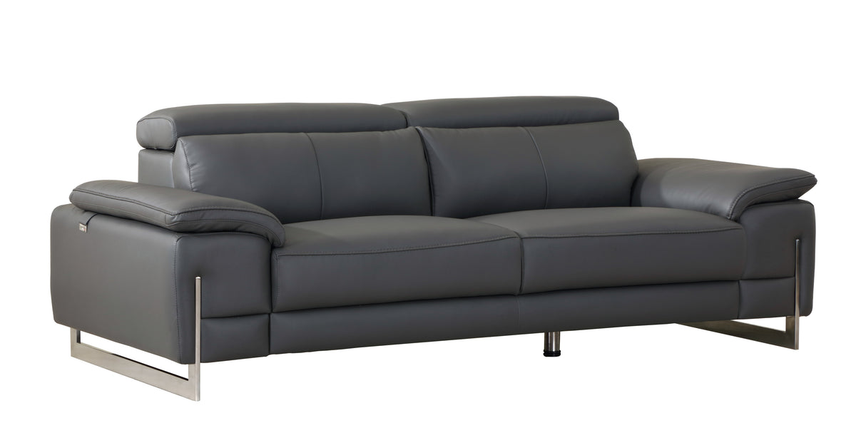 Global United Top Grain Italian Leather Sofa Home Elegance USA