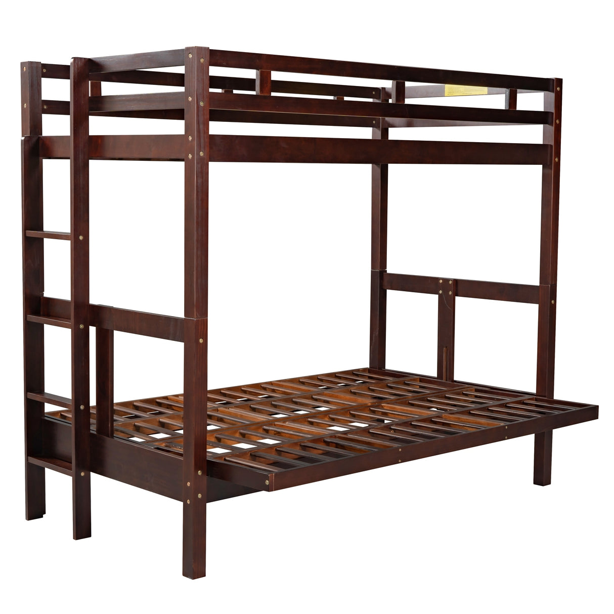 Twin over Full Bunk Bed,Down Bed can be Converted into Daybed,Espresso - Home Elegance USA