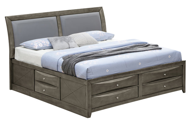 Glory Furniture Marilla G1505I-QSB4 Queen Storage Bed , Gray - Home Elegance USA