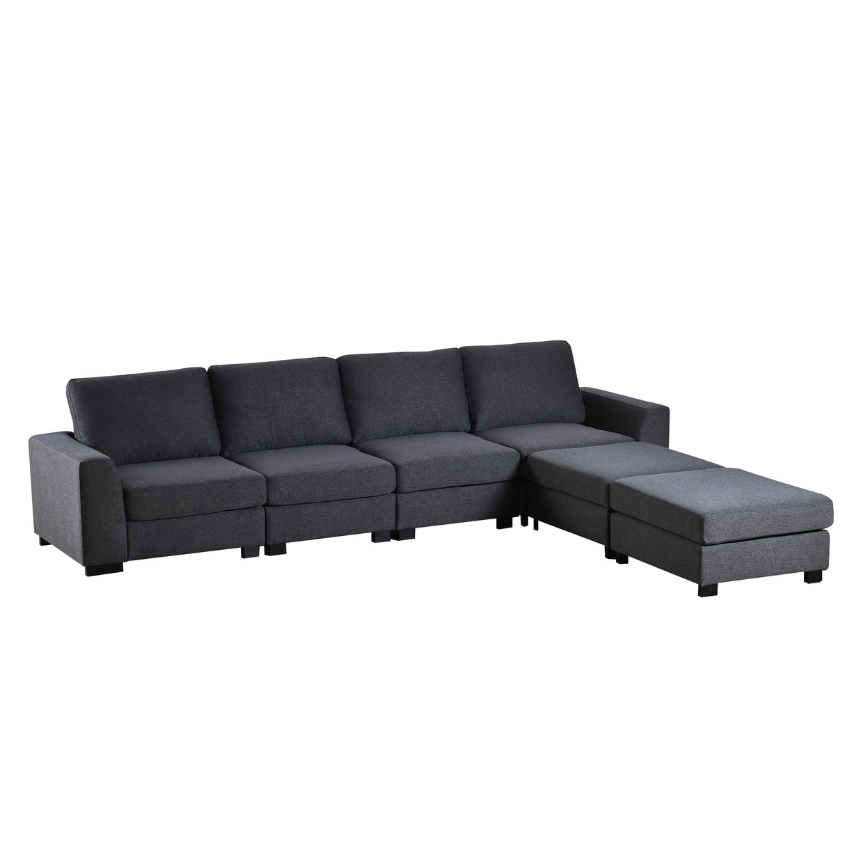 3 Pieces U shaped Sofa with Removable Ottomans | Home Elegance USA