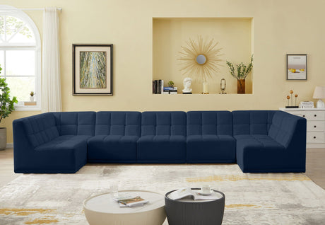 Relax - Modular Sectional 7 Piece - Navy - Home Elegance USA