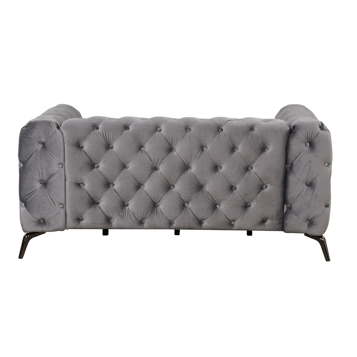 63" Velvet Upholstered Loveseat Sofa,Modern Loveseat Sofa with Button Tufted Back,2 - Person Loveseat Sofa Couch for Living Room,Bedroom,or Small Space,Gray - SG000602AAE - image - 11