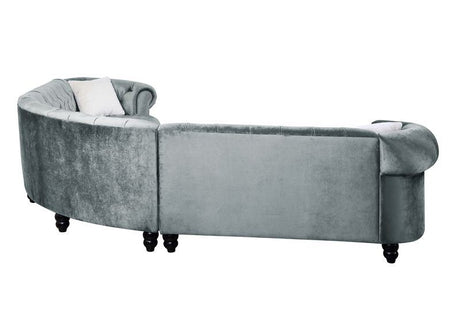 Qulan - Sectional Sofa - Light Blue Velvet - Home Elegance USA