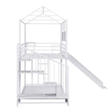 Metal bunk bed with slide and steps