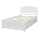 Twin size Platform Bed with Two Drawers, White - Home Elegance USA