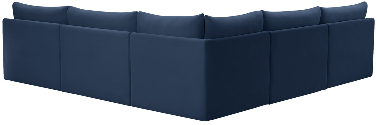 Jacob - Modular Sectional 5 Piece - Navy - Fabric - Modern & Contemporary - Home Elegance USA