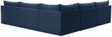 Jacob - Modular Sectional 5 Piece - Navy - Fabric - Modern & Contemporary - Home Elegance USA