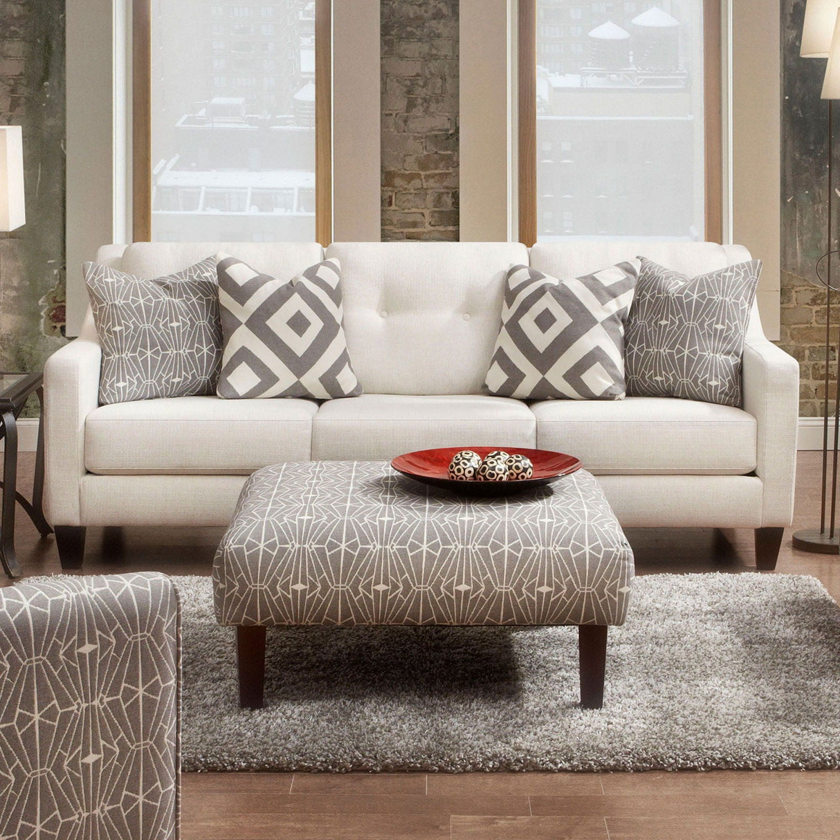 Parker - Sofa & Loveseat - Ivory - Home Elegance USA