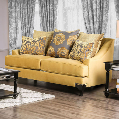 Viscontti - Sofa & Loveseat - Gold / Gray - Home Elegance USA