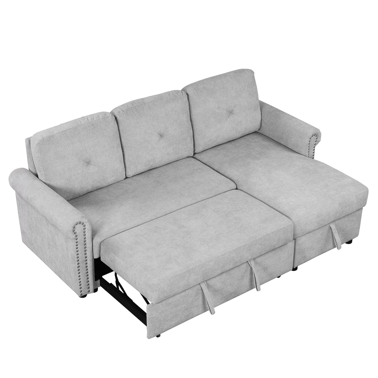 83" Modern Convertible Sleeper Sofa Bed with Storage Chaise,Gray(Old Sku:SG000346AAA) - SG000700AAE - image - 12