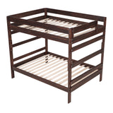 Full over Full Wood Bunk Bed with 2 Drawers, Espresso - Home Elegance USA