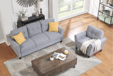 Modern Living Room Sofa Set Linen Upholstered Couch Furniture for Home or Office ,Light Grey-Blue,(1+3-Seat,Old Sku:SG000371AAA) Home Elegance USA