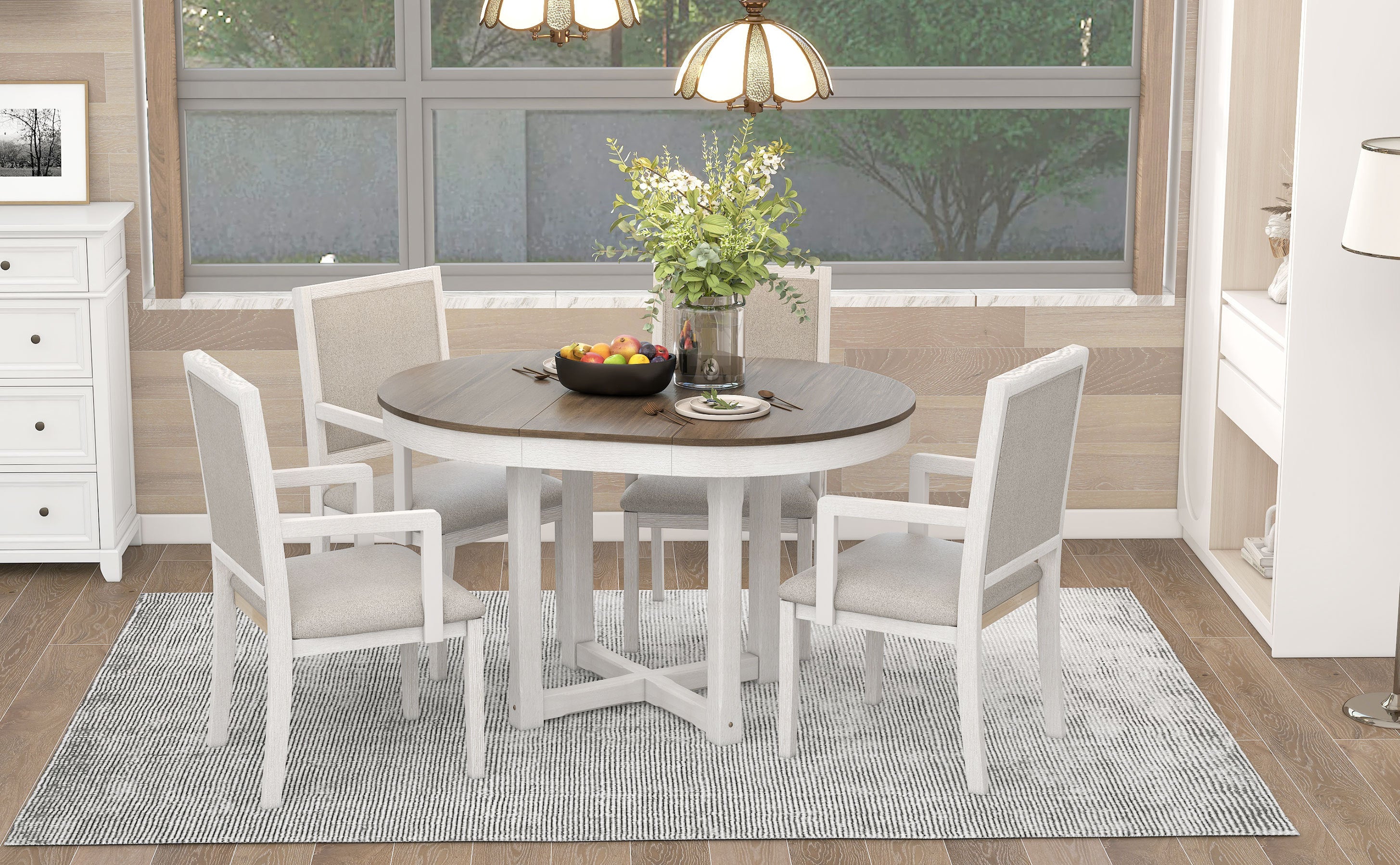 Oval dining table discount set for 4