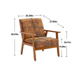 Accent Chairs Set of 2 with Side Table, Mid Century Modern Accent Chair, Wood and Fabric Armchairs Side Chair, Lounge Reading Comfy Arm Chair for Living Room, Bedroom, Office - Home Elegance USA