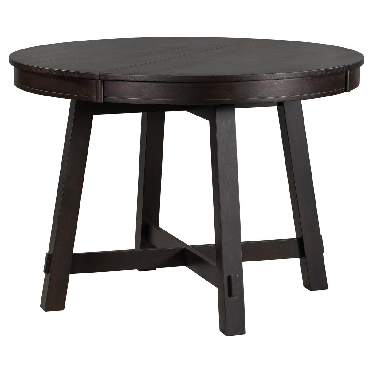 TREXM Farmhouse Round Extendable Dining Table with 16" Leaf Wood Kitchen Table (Espresso) - Home Elegance USA