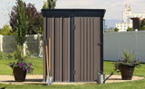 TOPMAX Patio 5ft Wx3ft. L Garden Shed, Metal Lean-to Storage Shed with Lockable Door, Tool Cabinet for Backyard, Lawn, Garden, Brown