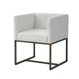 Modrest Marty Modern Off-White & Copper Antique Brass Dining Chair - Home Elegance USA