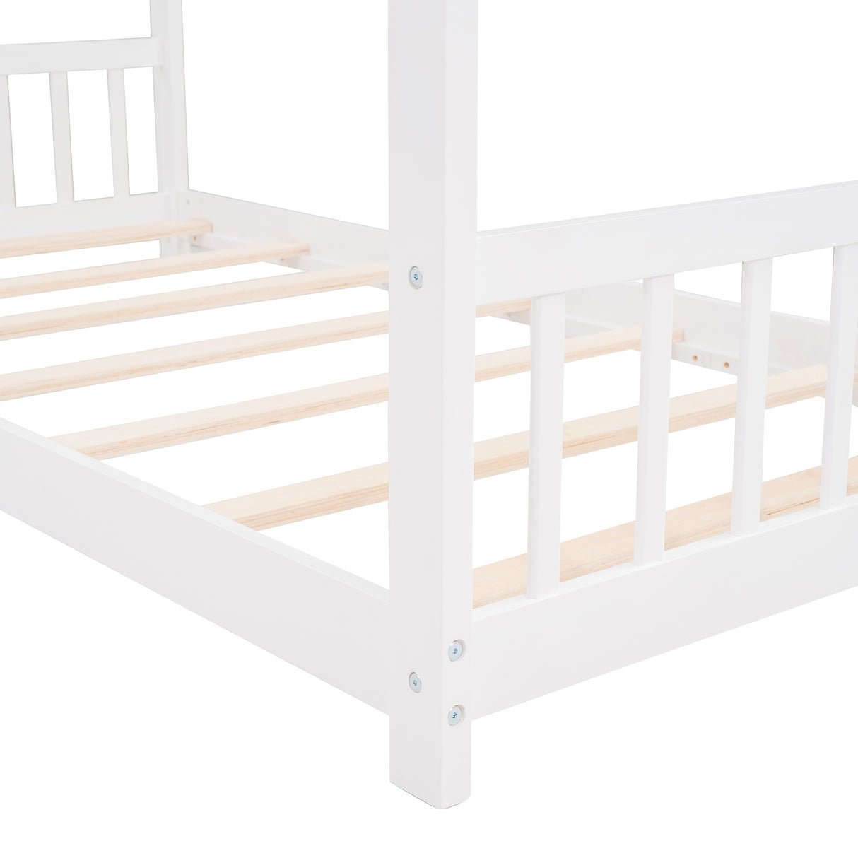 Twin Size House Bed Wood Bed, White - Home Elegance USA