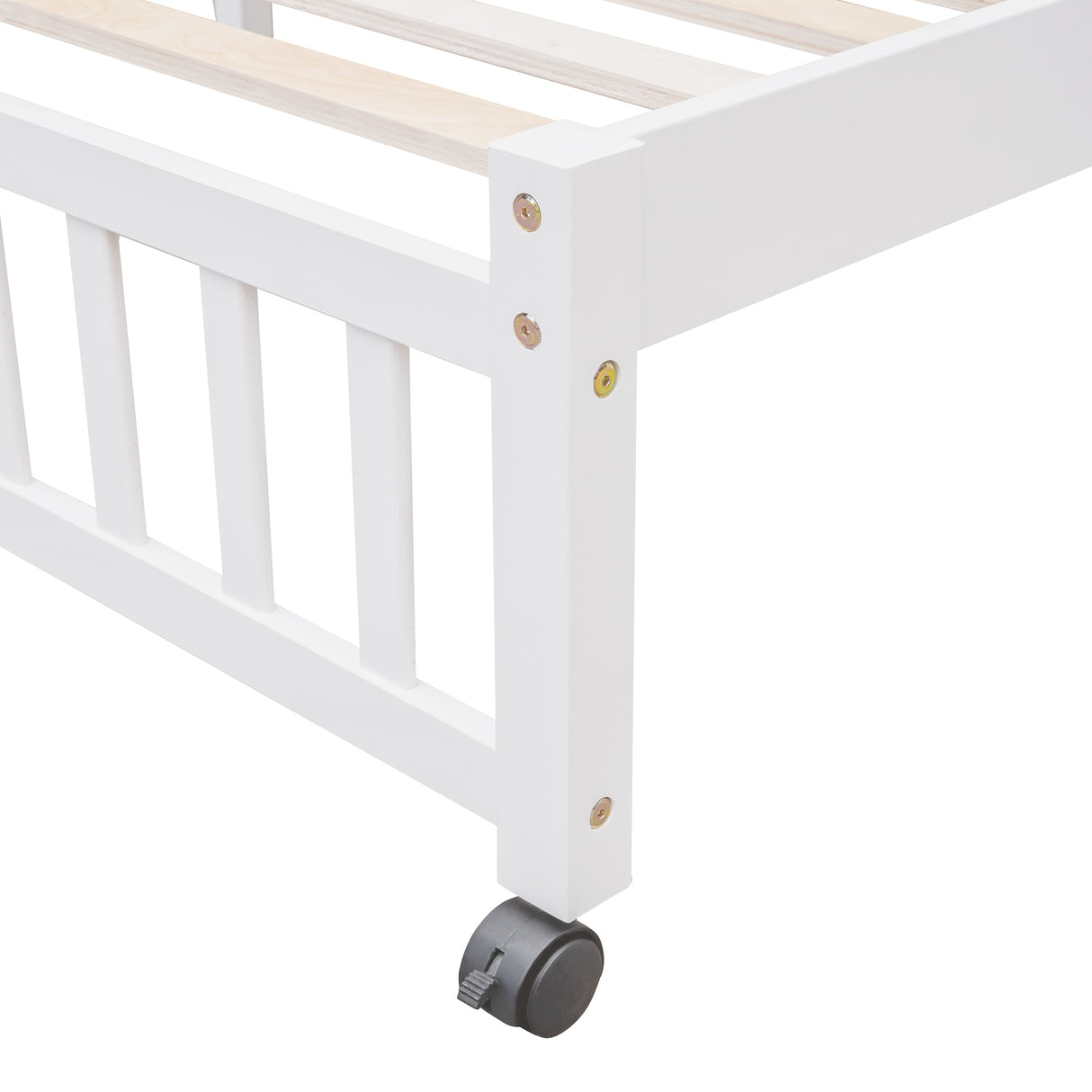 Wooden Twin Over Full Bunk Bed With Six Drawers And Flexible Shelves,Bottom Bed With Wheels,White(OLD SKU:LP000531AAK) - Home Elegance USA